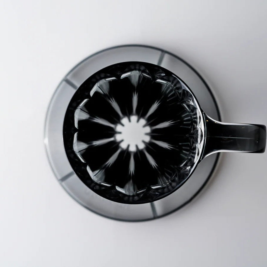 CAFEC Flower Dripper DEEP 27 - clearblack-top view