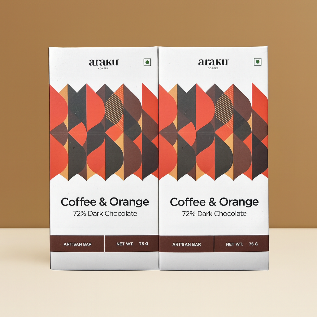 ARAKU Orange & Coffee Dark Chocolate (72%) — 75g Pack of 2