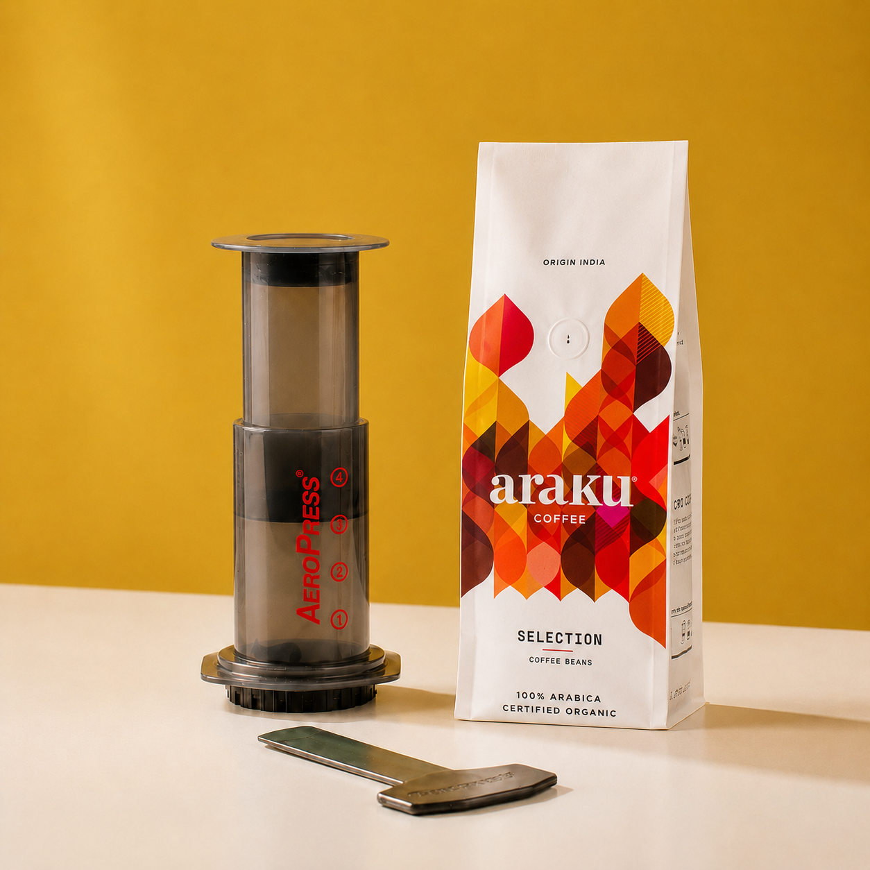 aeropress coffee maker and selection pouch